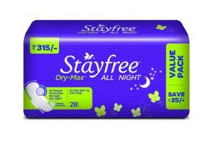 Stayfree Dry-Max All Night Ultra-Thin with Wings